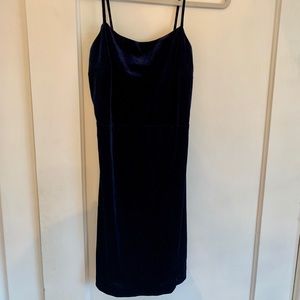 Elegant Navy Velvet Mini Dress